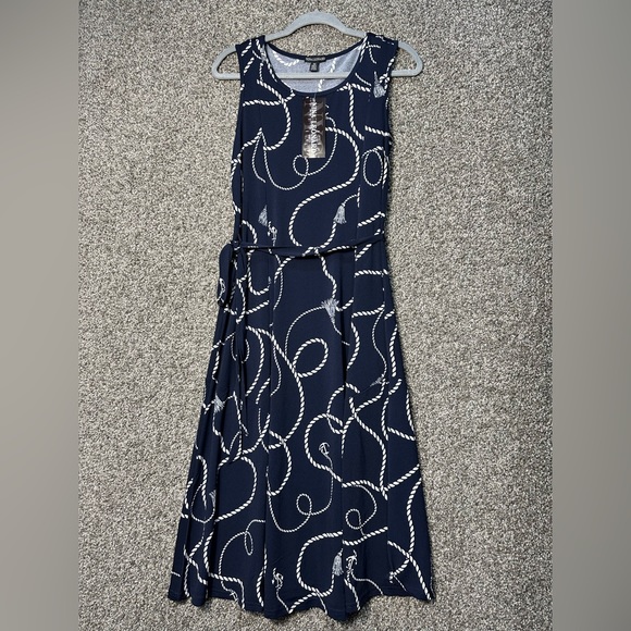 NWT Nina Leonard Print Midi Dress Size Medium - Picture 3 of 7